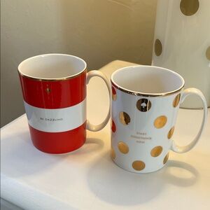 Kate Spade Red and Gold Mug Set